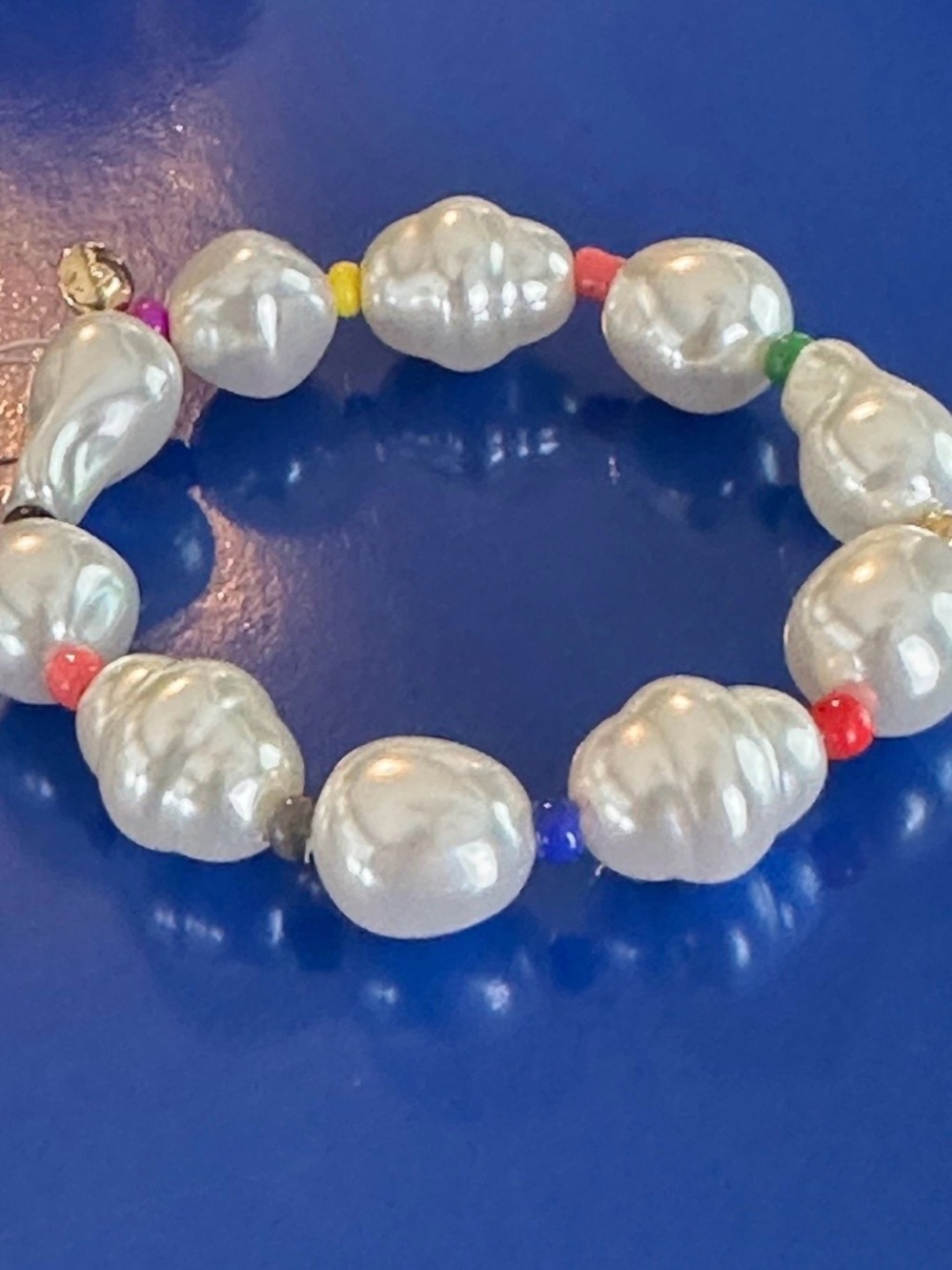 J. Crew Irregular Pearl Stretch Bracelet with Multicolor Beads - Picture 4 of 4